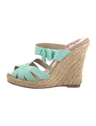 Christian Louboutin Raffia Bow Accents Espadrilles