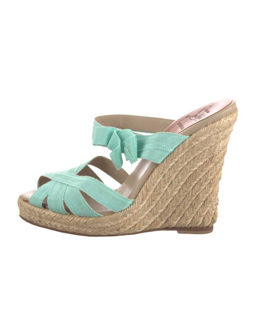 Christian Louboutin Raffia Bow Accents Espadrilles