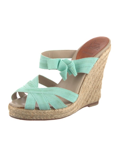 Christian Louboutin Raffia Bow Accents Espadrilles