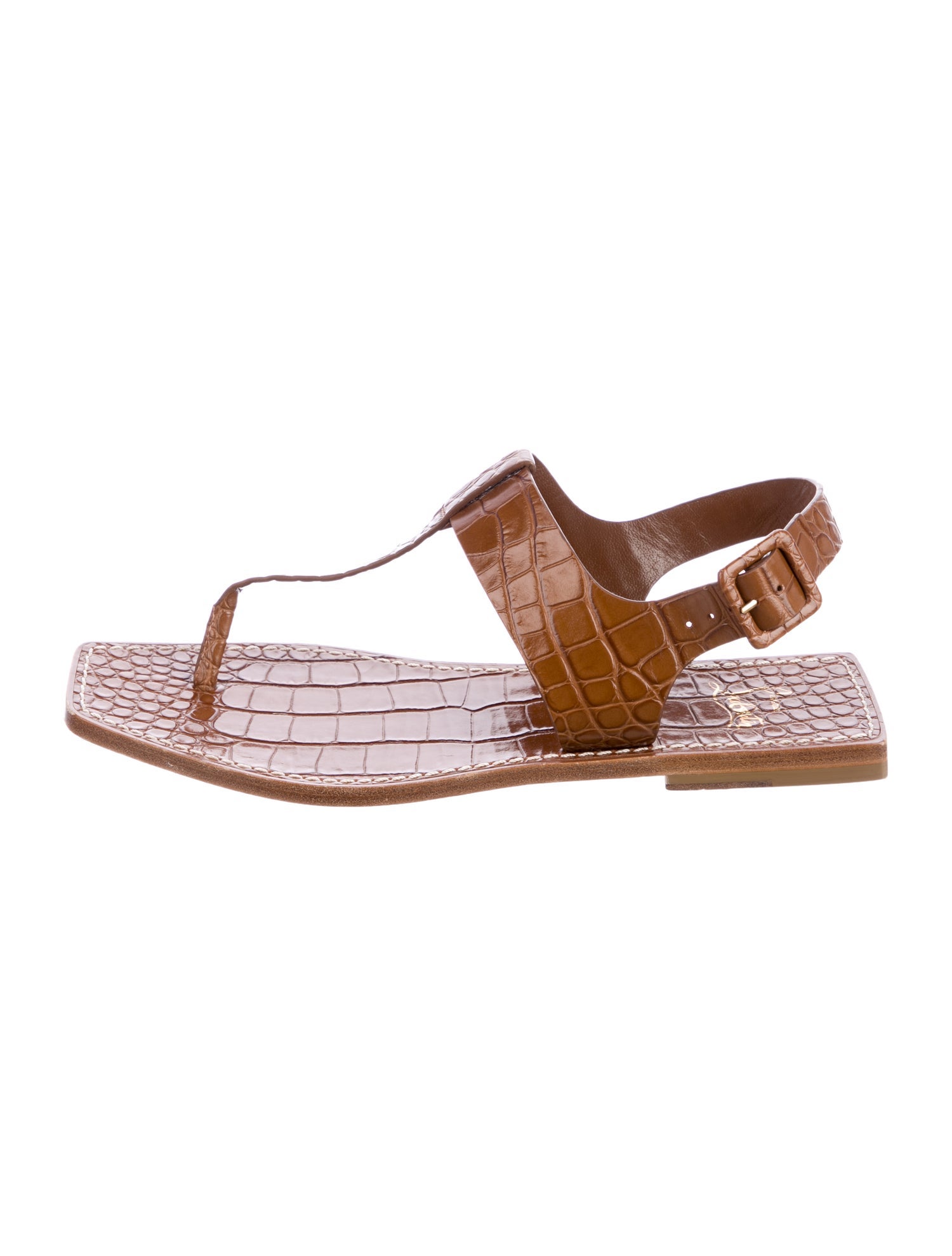Christian Louboutin Embossed Leather T-Strap Sandals