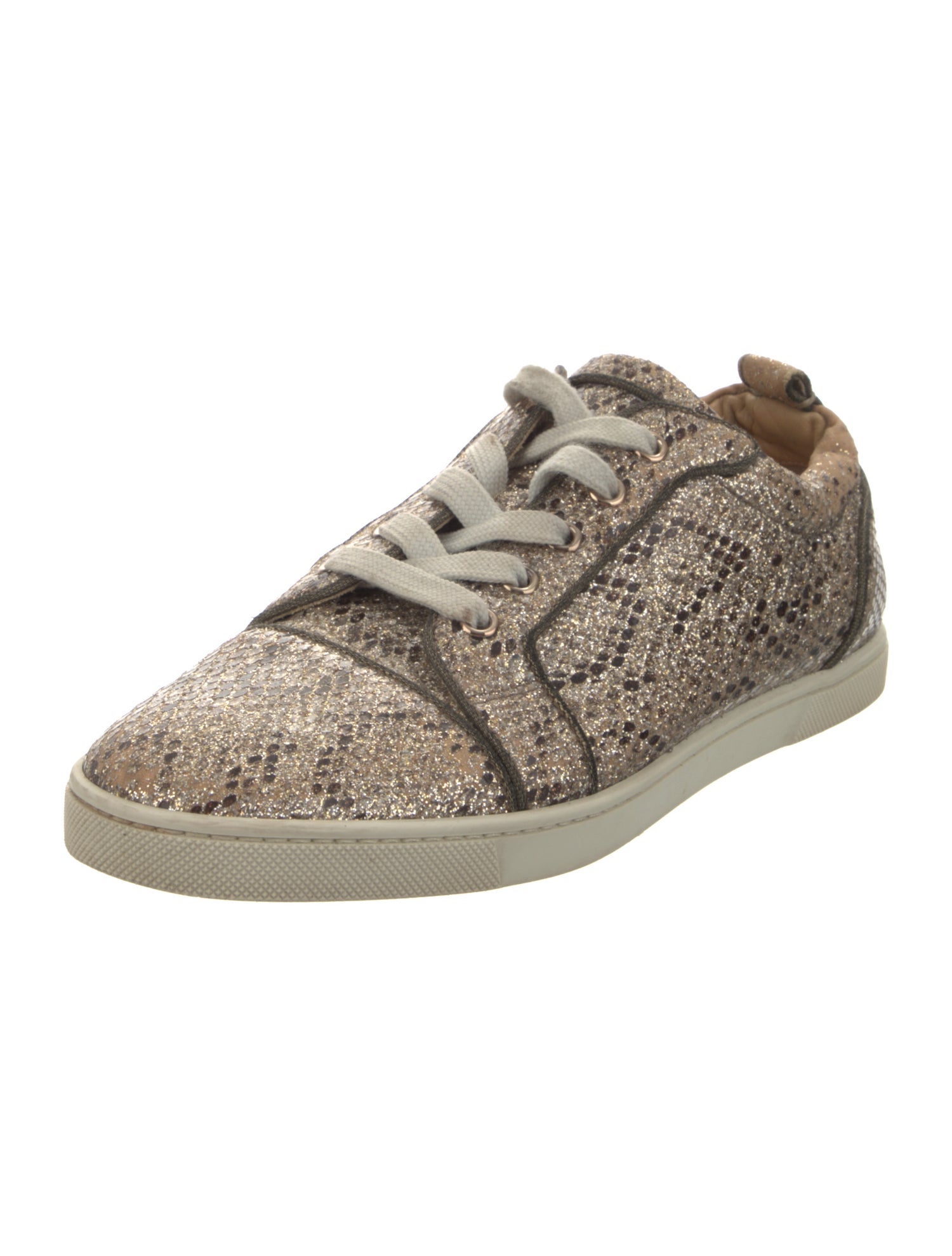 Christian Louboutin Glitter Animal Print Sneakers