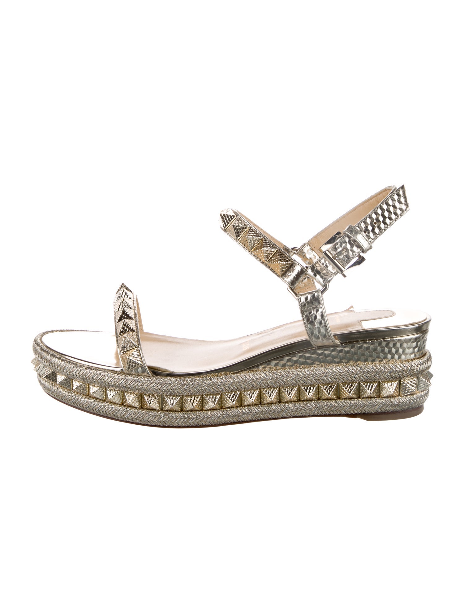 Christian Louboutin Spike Accents Leather Espadrilles