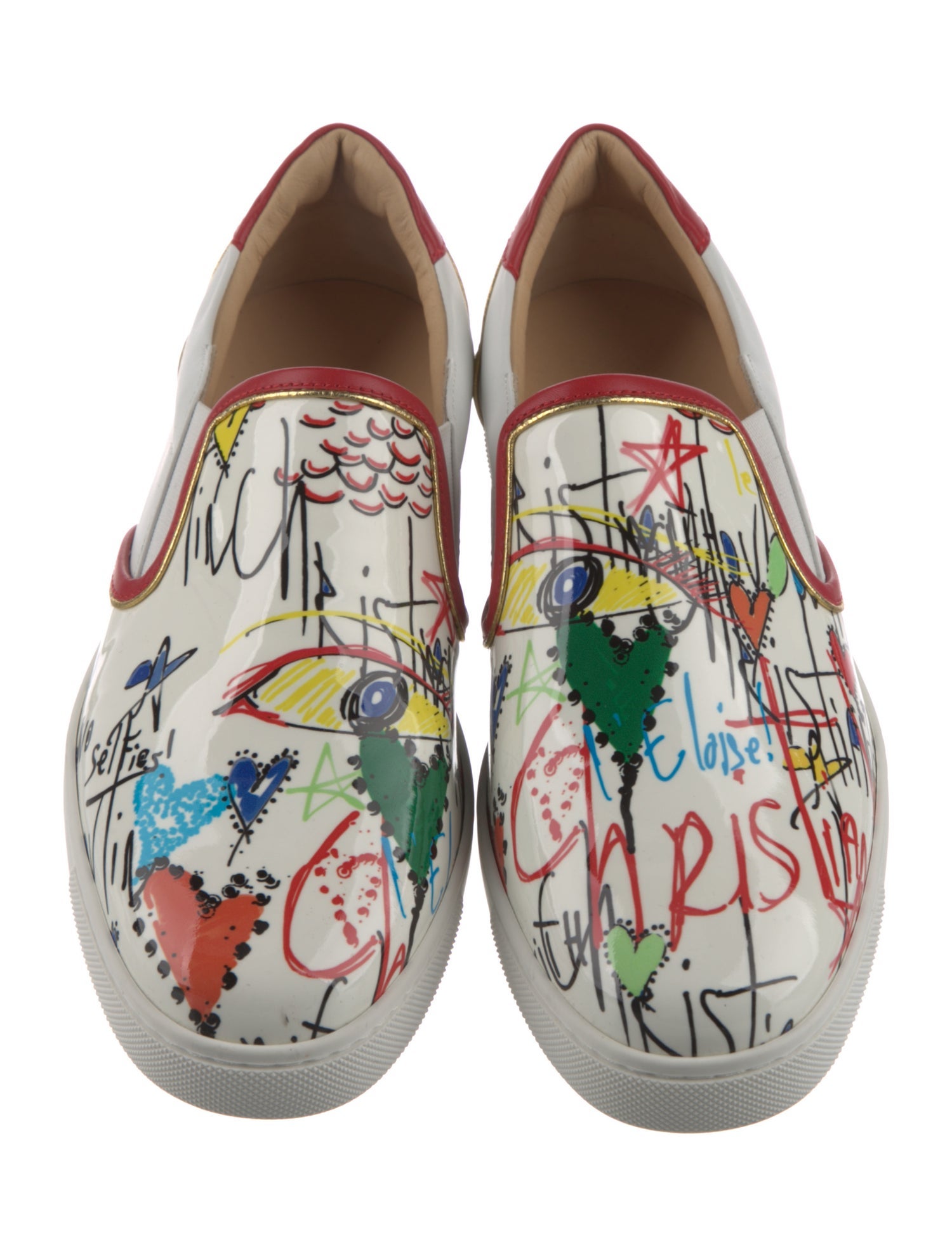 Christian Louboutin Patent Leather Printed Sneakers