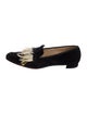 Christian Louboutin Suede Feather Trim Ballet Flats