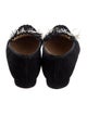 Christian Louboutin Suede Feather Trim Ballet Flats
