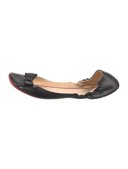Christian Louboutin Leather Bow Accents Ballet Flats