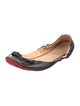 Christian Louboutin Leather Bow Accents Ballet Flats