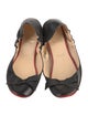 Christian Louboutin Leather Bow Accents Ballet Flats