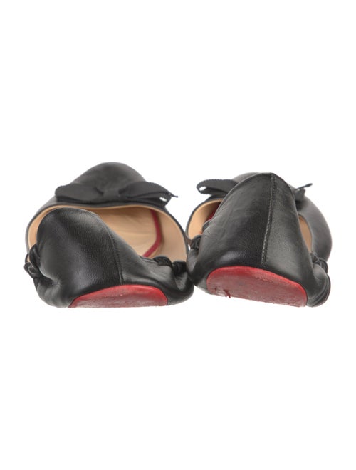 Christian Louboutin Leather Bow Accents Ballet Flats