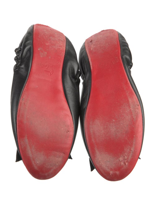 Christian Louboutin Leather Bow Accents Ballet Flats