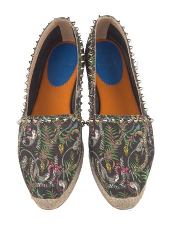 Christian Louboutin Spike Accents Canvas Espadrilles