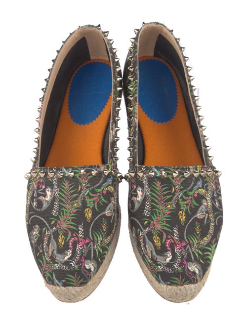 Christian Louboutin Spike Accents Canvas Espadrilles