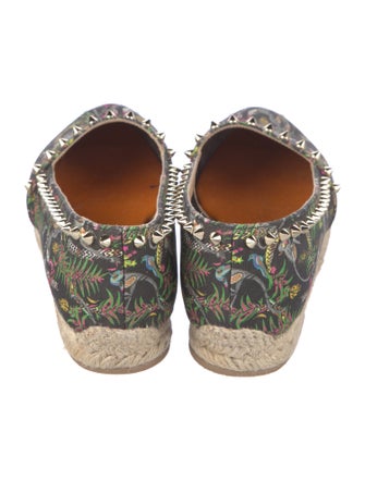 Christian Louboutin Spike Accents Canvas Espadrilles