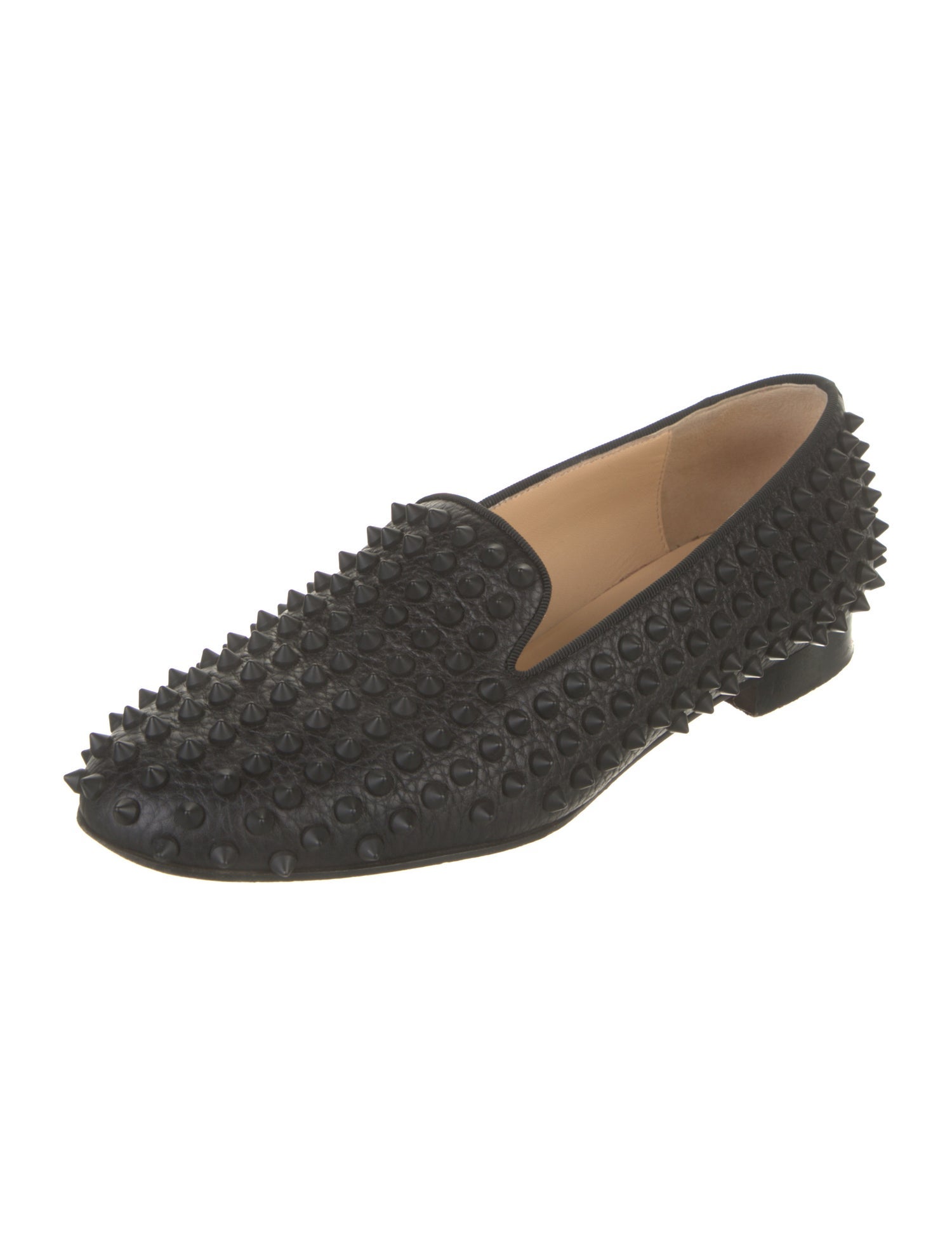 Christian Louboutin Spike Accents Leather Loafers