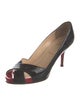 Christian Louboutin Patent Leather Cutout Accent Pumps