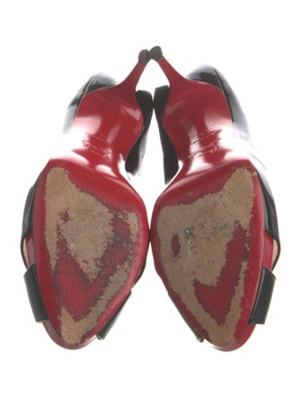 Christian Louboutin Patent Leather Cutout Accent Pumps