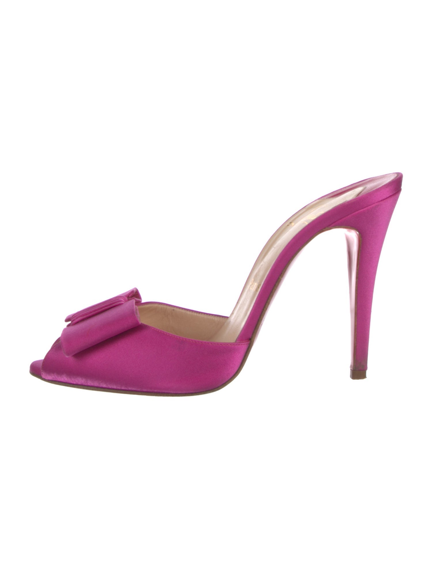 Christian Louboutin Satin Bow Accents Slides