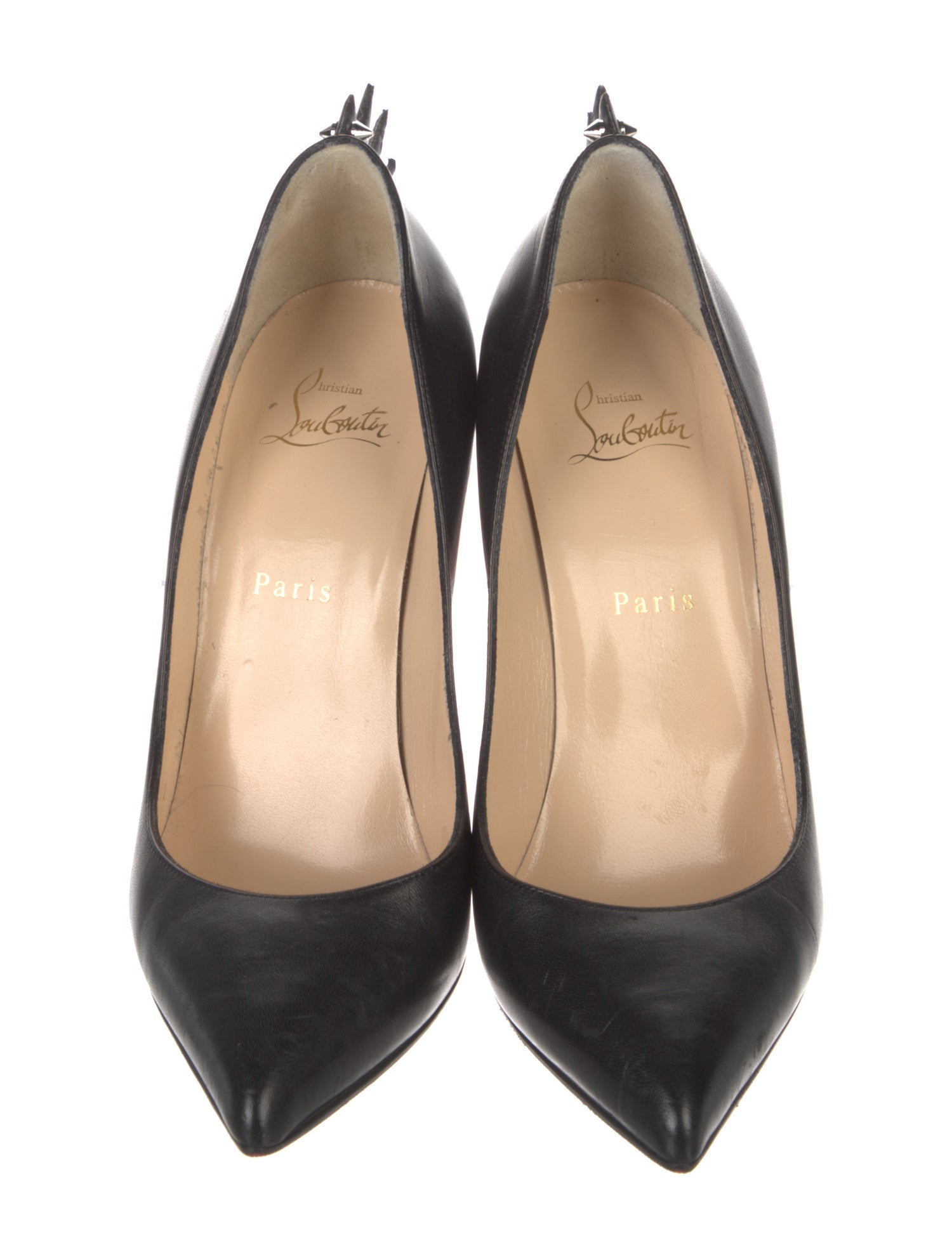 Christian Louboutin Spike Accents Leather Pumps