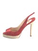 Christian Louboutin Suede Colorblock Pattern Slingback Pumps