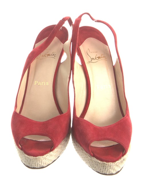 Christian Louboutin Suede Colorblock Pattern Slingback Pumps