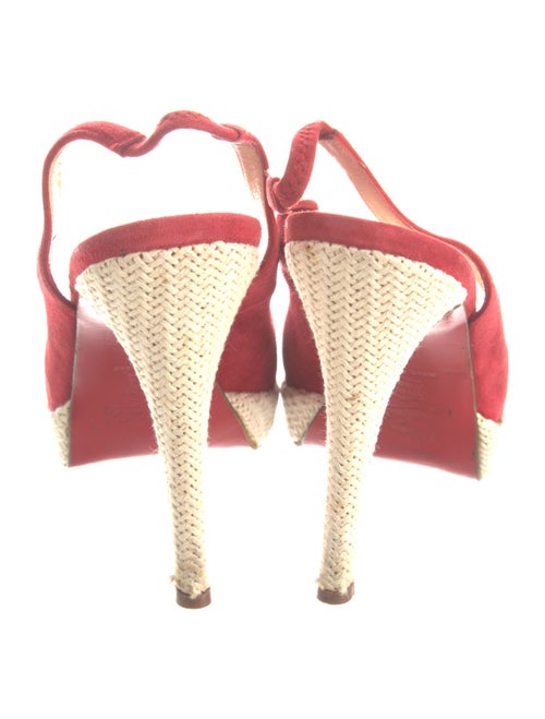 Christian Louboutin Suede Colorblock Pattern Slingback Pumps