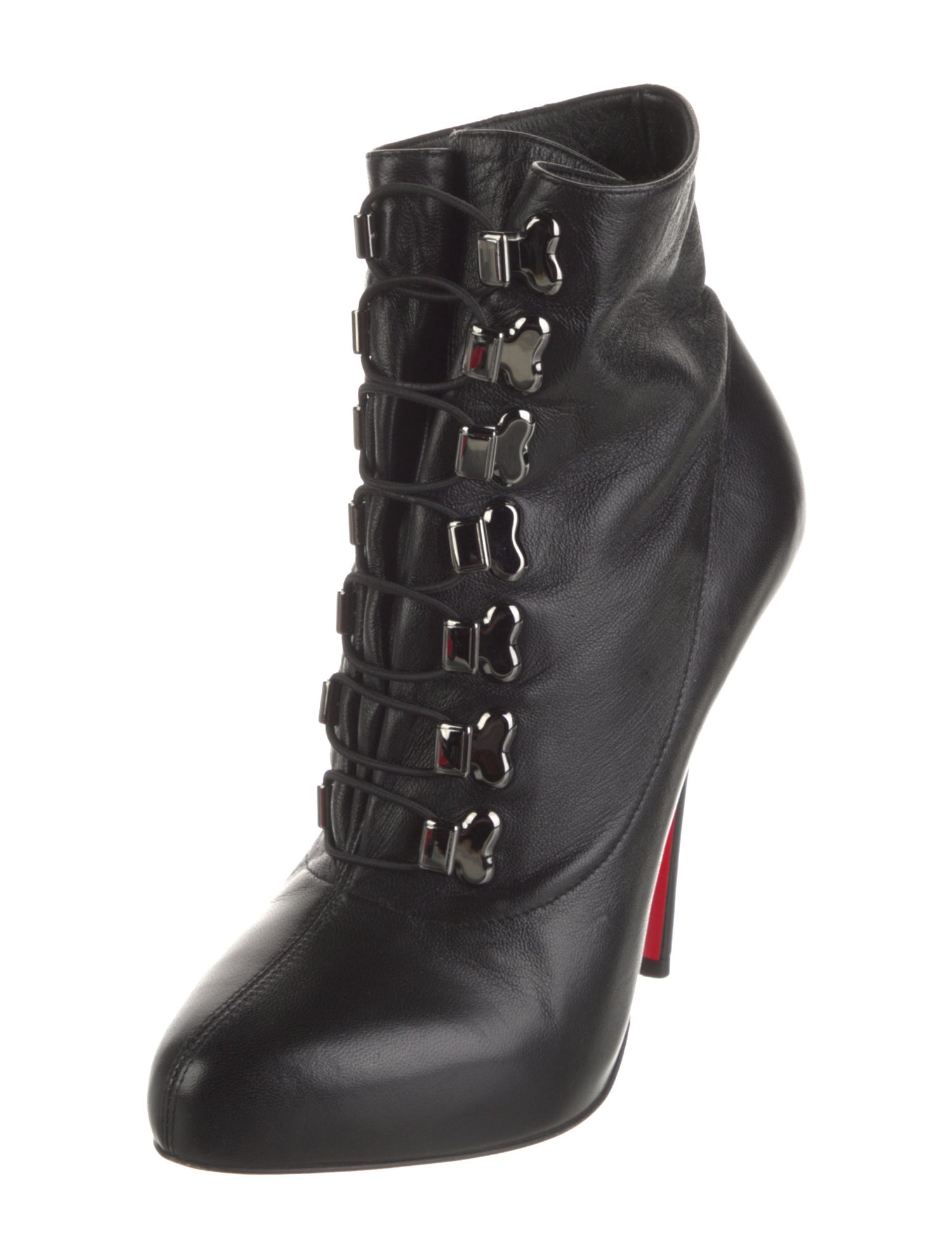 Christian Louboutin Leather Lace-Up Boots
