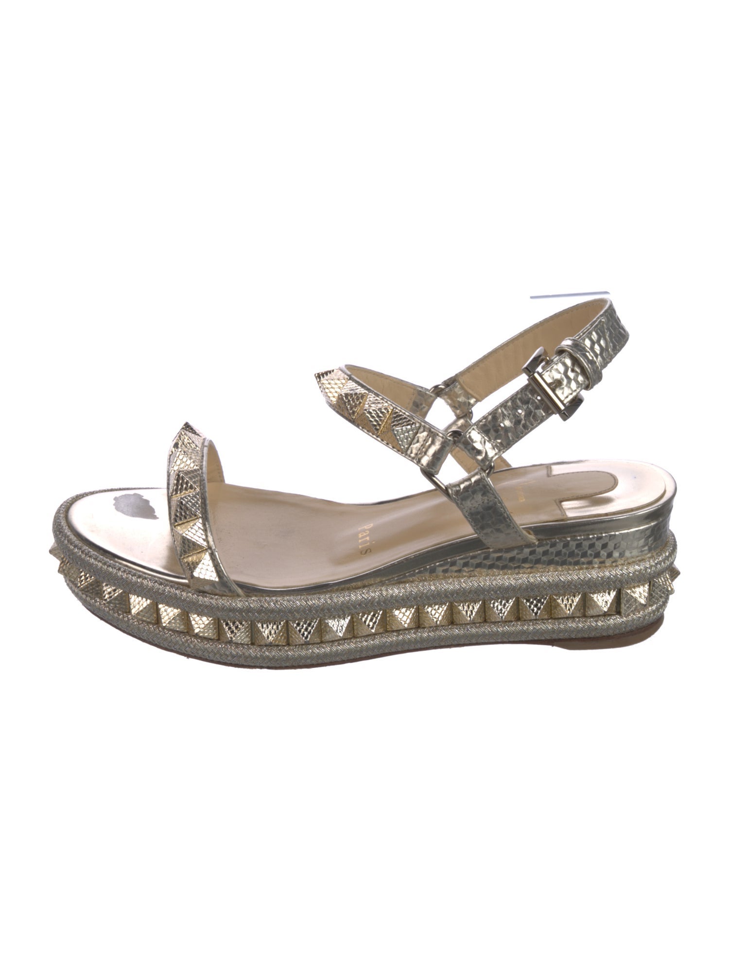 Christian Louboutin Rockstud Accents Leather Espadrilles