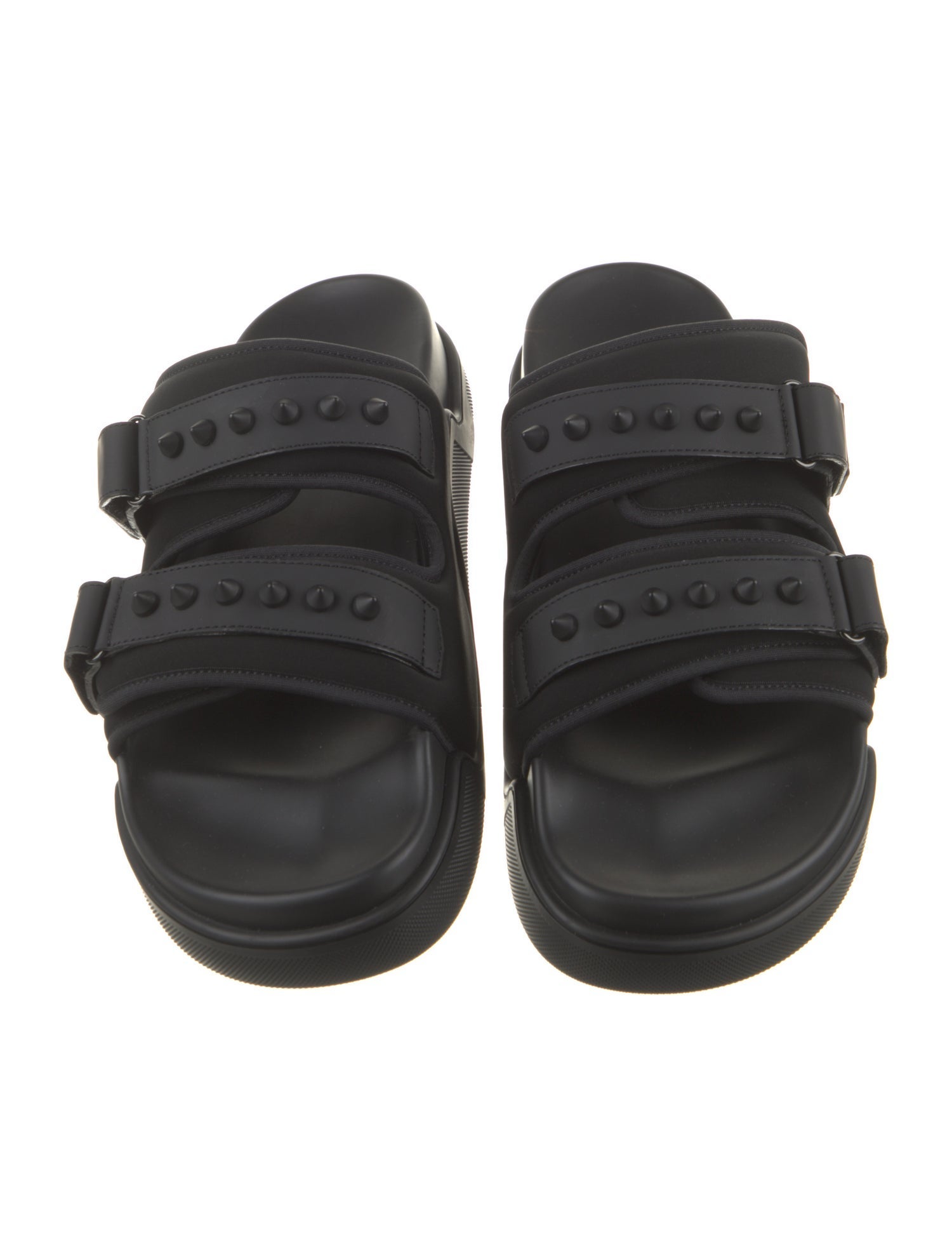 Christian Louboutin Leather Studded Accents Slides