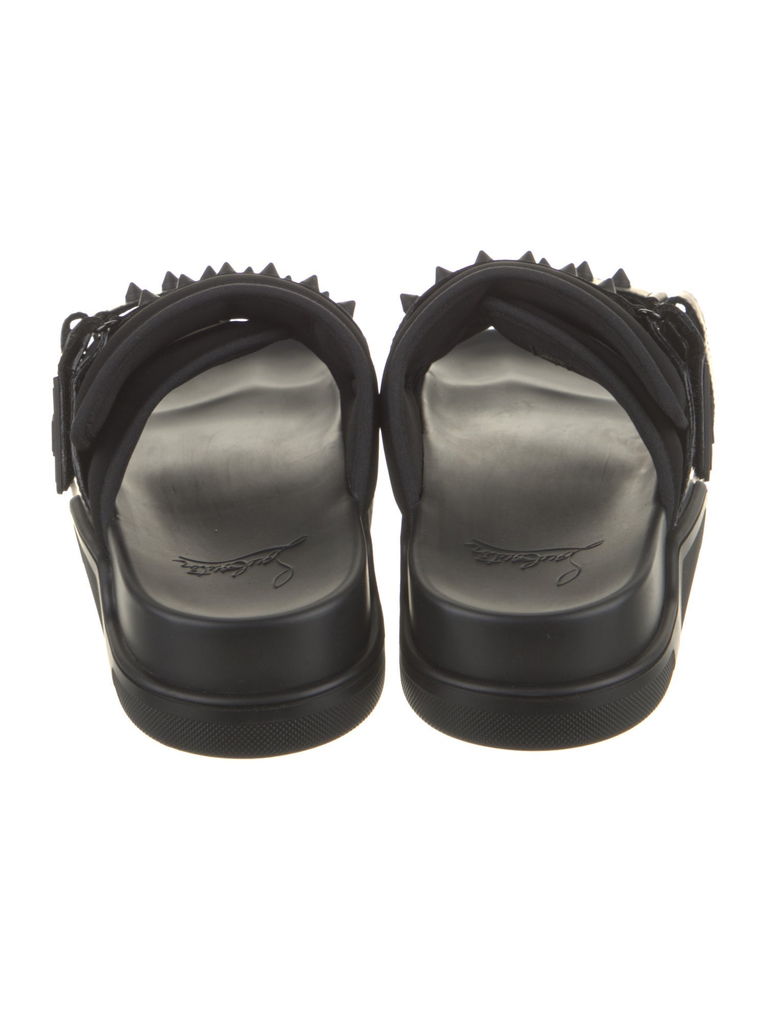 Christian Louboutin Leather Studded Accents Slides