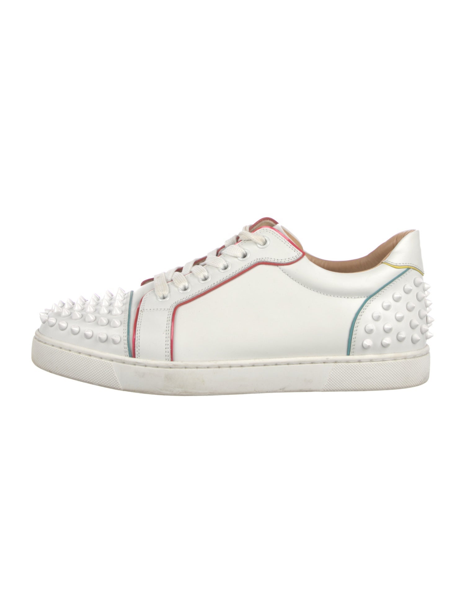 Christian Louboutin Spike Accents Leather Sneakers