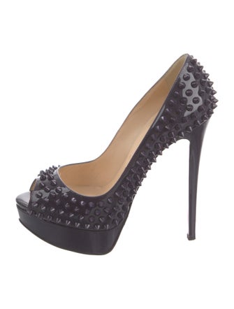 Christian Louboutin Spike Accents Patent Leather Pumps