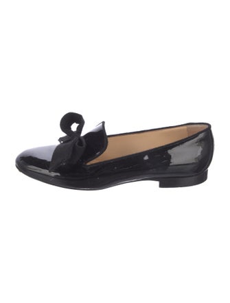 Christian Louboutin Patent Leather Bow Accents Loafers