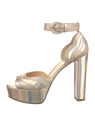 Christian Louboutin Leather Striped D'Orsay Pumps