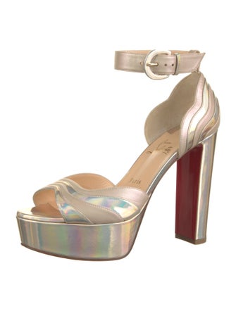 Christian Louboutin Leather Striped D'Orsay Pumps