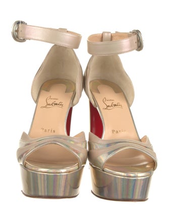 Christian Louboutin Leather Striped D'Orsay Pumps