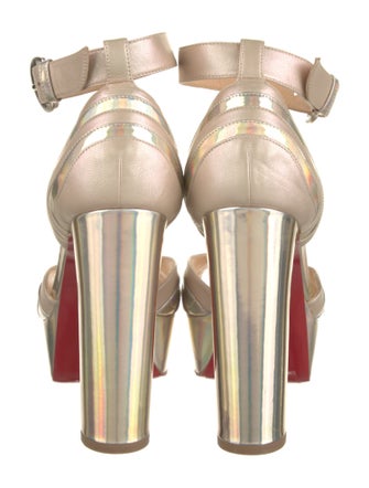 Christian Louboutin Leather Striped D'Orsay Pumps