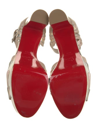 Christian Louboutin Leather Striped D'Orsay Pumps