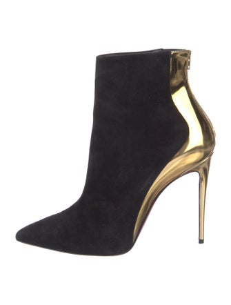 Christian Louboutin Suede Colorblock Pattern Boots