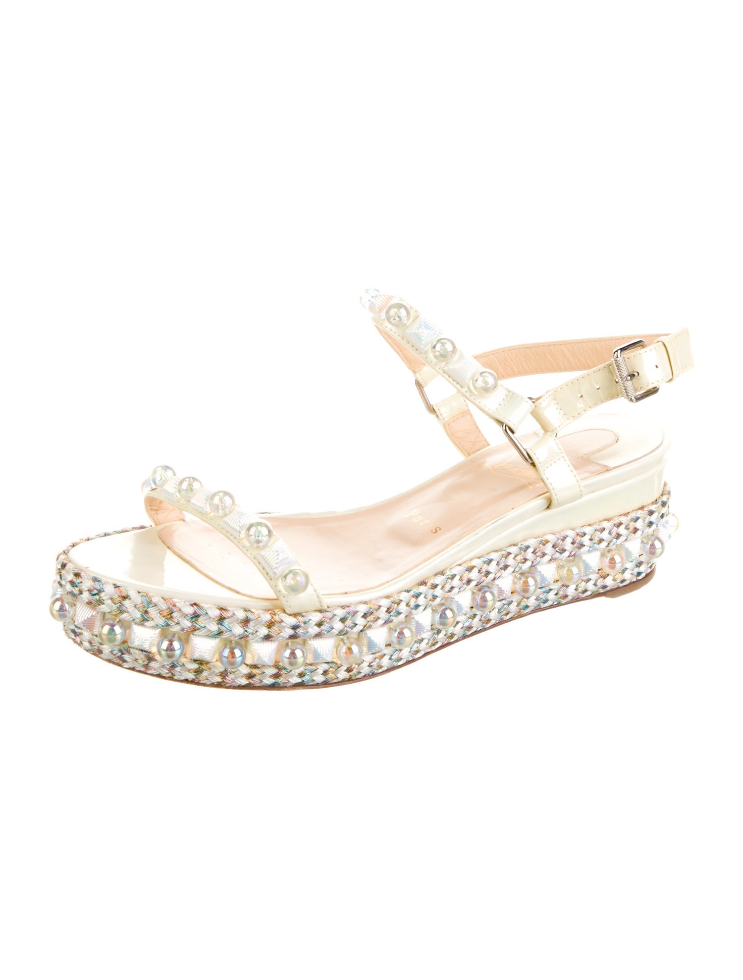 Christian Louboutin Patent Leather Patterned Espadrilles