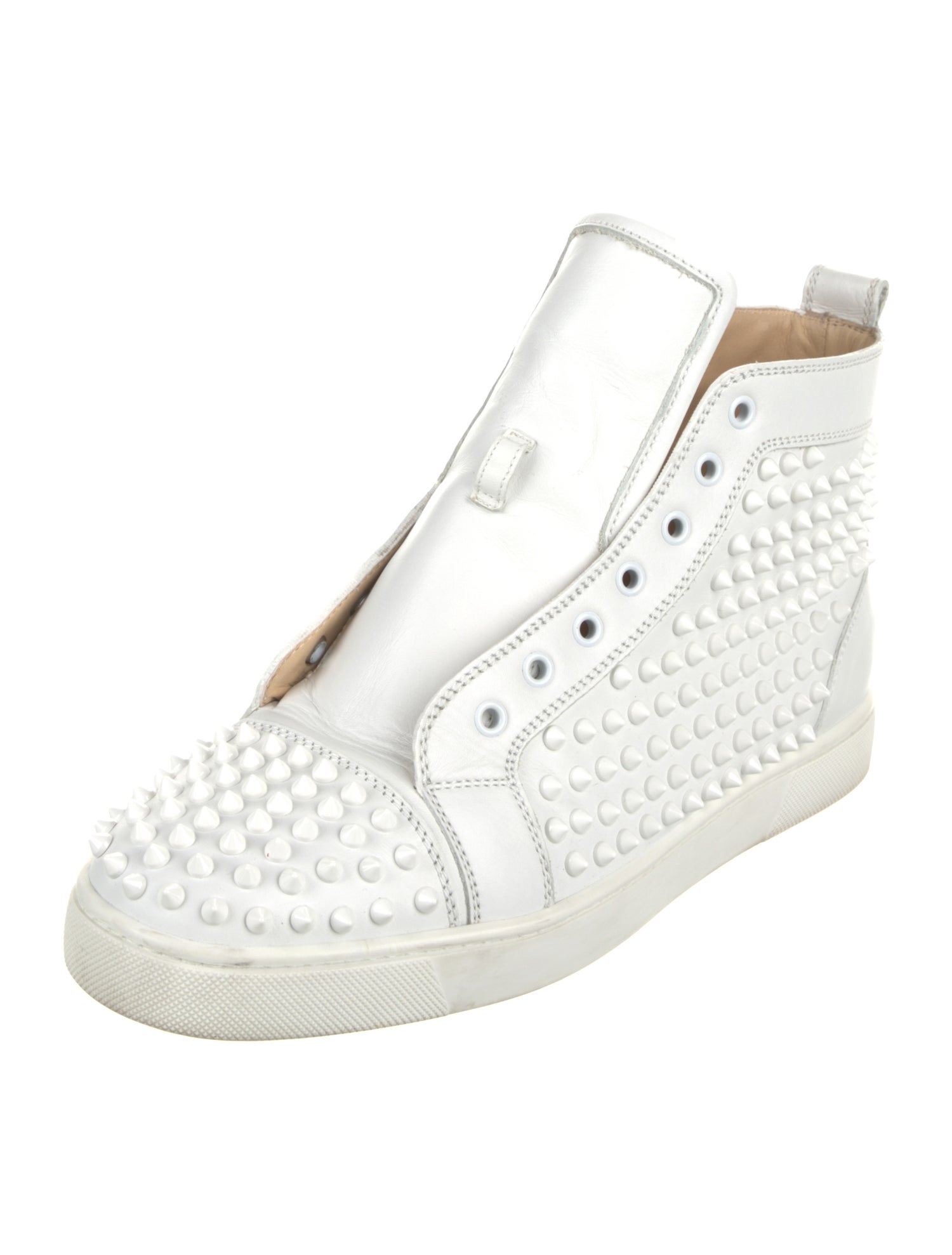 Christian Louboutin Leather Studded Accents Sneakers