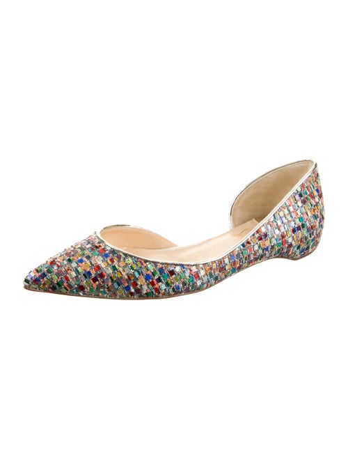 Christian Louboutin Printed Sequin Embellishments D'Orsay Flats