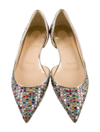 Christian Louboutin Printed Sequin Embellishments D'Orsay Flats