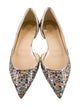 Christian Louboutin Printed Sequin Embellishments D'Orsay Flats