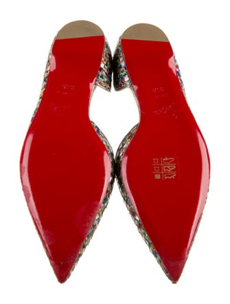 Christian Louboutin Printed Sequin Embellishments D'Orsay Flats