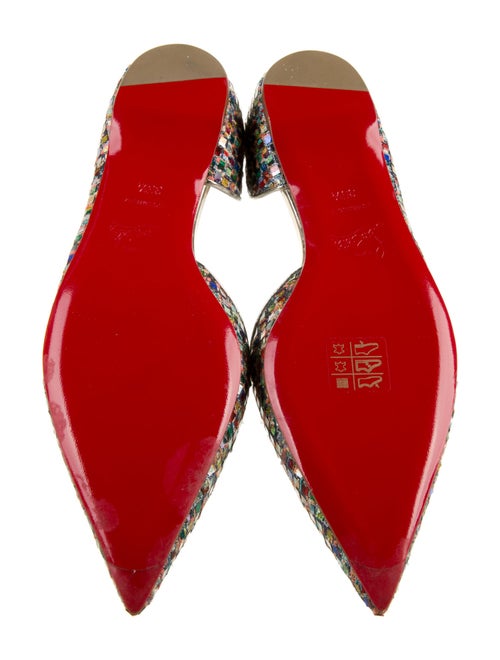 Christian Louboutin Printed Sequin Embellishments D'Orsay Flats