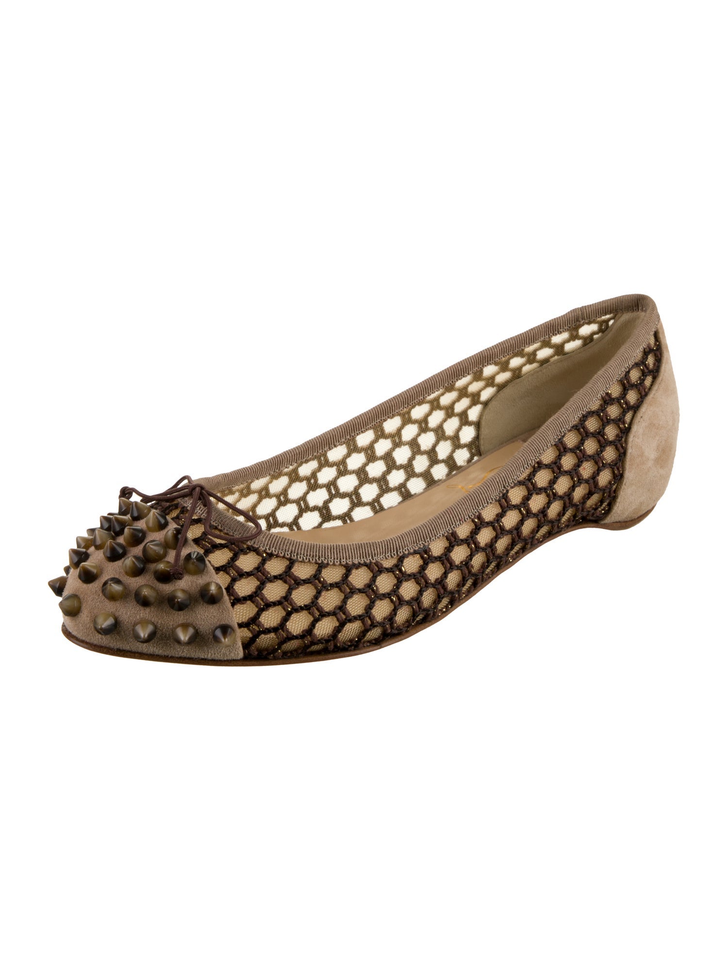 Christian Louboutin Mesh Studded Accents Flats