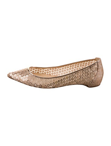 Christian Louboutin Flats Mesh Sequin Embellishments Ballet IT 35 | 5