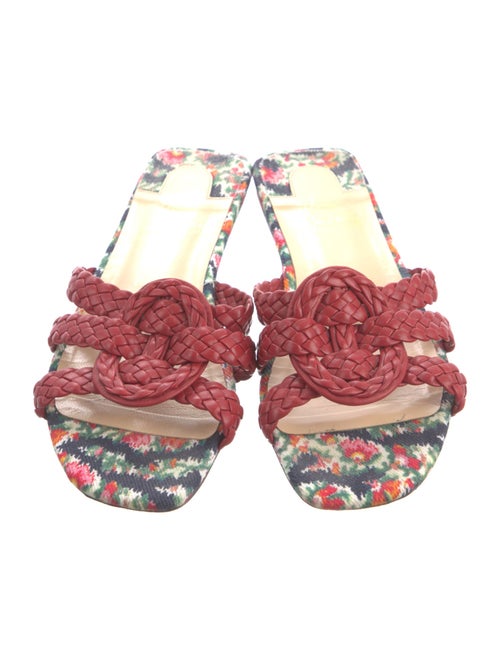 Christian Louboutin Leather Braided Accents Slides