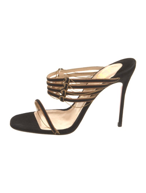 Christian Louboutin Suede Chain-Link Accents Slides