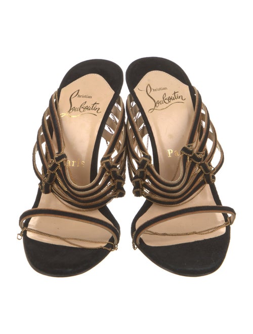 Christian Louboutin Suede Chain-Link Accents Slides